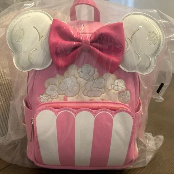 Loungefly Disney Minnie Mouse Popcorn Ears Mini Backpack - Exclusive - Rare - Picture 10 of 10